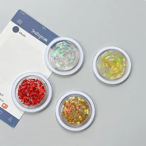 Glitter butterfly sequin phone grip set in red, gold, and aurora laser colors