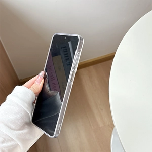 Clear TPU protective case for Samsung A16 showing precise cutouts and side model marking
