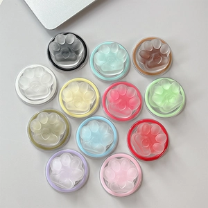 Transparent cat paw magnetic MagSafe phone grip in 12 colors with matte heart detail