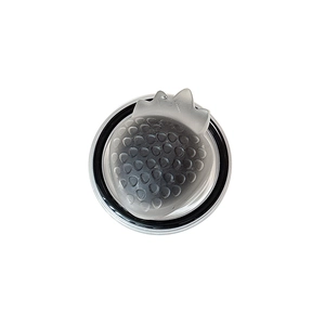 Gray strawberry MagSafe phone grip with matte silicone texture and non-slip seed pattern