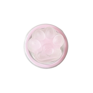 Pink cat paw magnetic phone socket with translucent heart detail for MagSafe devices