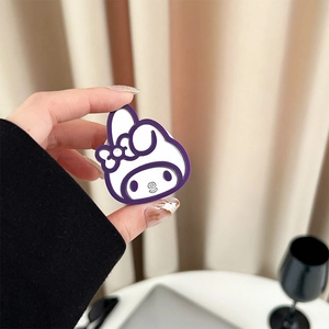 Close-up of My Melody cartoon character foldable phone grip holder with purple accents