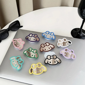Cute Cartoon Rabbit Mobile Phone Grip Stand Mirror Surface Colorful Frame Collapsible Adhesive Bracket Tech Accessory