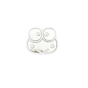 Polished silver metal Keroppi frog phone socket stand for desk with minimalist design