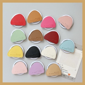 Magnetic leather triangle phone stand in multiple colors with lychee texture