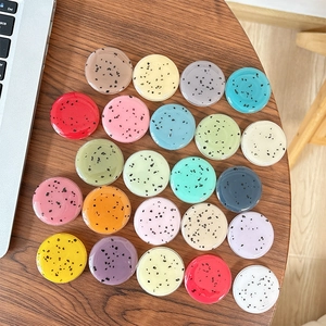 Circular Phone Grip Stand Expandable Socket Terrazzo Pattern Plastic Adhesive Bracket For Desk Portable Minimalist