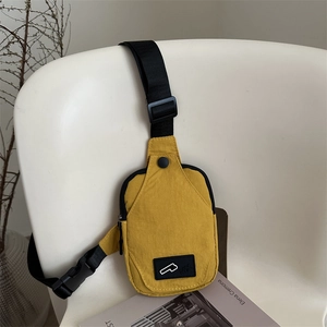 Nylon Small Chest Bag For Women Minimalist Fashion Crossbody Shoulder Purse Adjustable Strap Front Pocket Casual Outdoor
