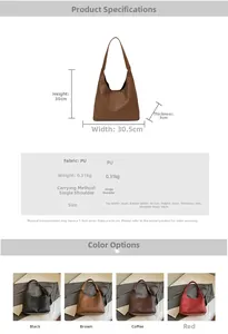 Tabella taglie dettagliata per borsa tote intrecciata con misure 30,5x35x9cm e materiale PU