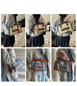 Différentes façons de porter le sac cabas pour femme avec finitions contrastées et peluche
