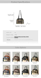Tableau des tailles détaillé et spécifications du sac à bandoulière vintage en cuir PU