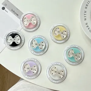 Bowknot Magsafe phone grip set with black polka dots in seven pastel colors