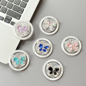 Support de téléphone papillon magnétique en strass avec inscription cadeau élégante