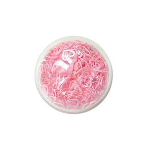 Rosa Herz-Pailletten im klaren Rundgehäuse für DIY-Handwerk und Handy-Deko