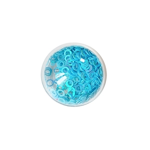 Universal circular phone grip holder with shiny blue sequin DIY decorative design