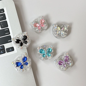 Supporto per telefono a farfalla con strass luccicanti in sei colori per smartphone