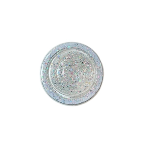 Sparkling silver glitter MagSafe phone grip with holographic sequins on a white background