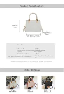 Size chart showing 20x15x7cm dimensions for the vintage style PU leather crossbody bag