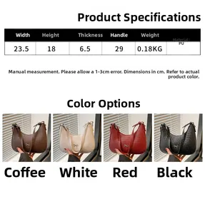 Guide des tailles du sac PU à nœud, dimensions : 23,5 cm de largeur et 18 cm de hauteur