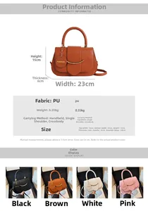 Größentabelle und Farbauswahl für PU Achseltasche mit Schultergurt und Griffmaßen