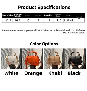 Guide des tailles pour mini sac bandoulière incluant dimensions, poids et couleurs