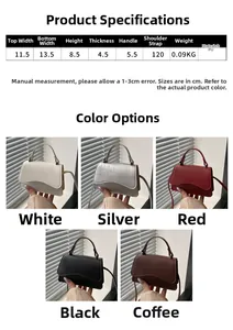 Comparaison de mini sacs carrés à motif crocodile en blanc, argent, rouge, noir et marron