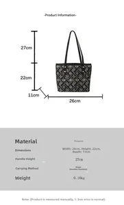 Detailed size specifications and material info for Chinese style floral pattern tote bag