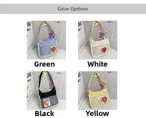 Aperçu des couleurs des grands sacs messagers avec poches PVC transparentes à cœur