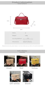 Dettaglio della piccola borsa a tracolla in PU 20x12x7cm con dimensioni e colori