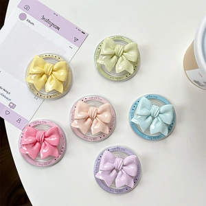Set of 6 colorful macaron bow magnetic phone sockets for desktop stand and grip