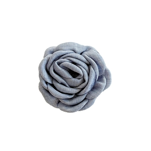 Stereo blue fabric rose foldable grip stand for phone with textured cotton petals