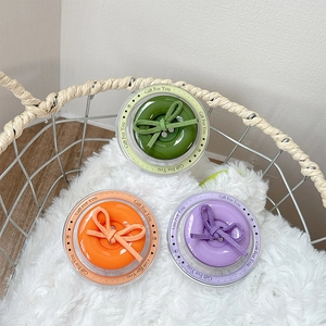 Magnetic button phone socket stand with velvet bow in green orange and purple colors