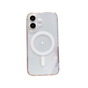 Custodia trasparente MagSafe per iPhone 16 Pro Max con anello magnetico antiurto