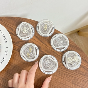 Magnetische Handyhalterung Griptok Transparentes Harz Metallschlange Künstliche Perle Bogen Herzanhänger Expandierbarer Schreibtischständer