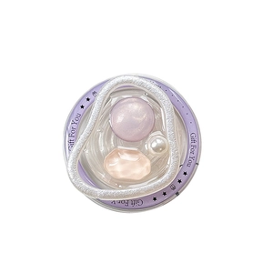 Magnetic retractable phone grip with purple pearls and gems featuring Gift For You text