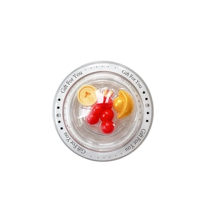 Gift For You phone grip with simulation red berries and golden ingots in round clear box