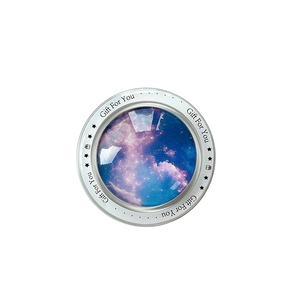 Starry sky crystal ball magnetic phone stand with Gift For You silver metal frame