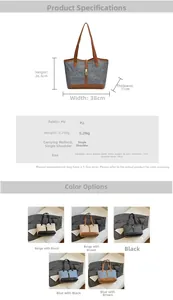Detailed size guide and material specs for the vintage canvas patchwork tote bag