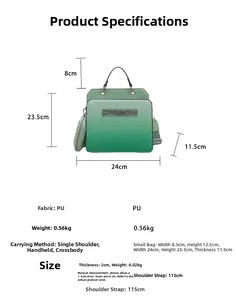Detail of green gradient tote with coin purse set and polished metal hardware