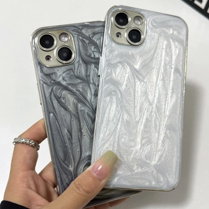 Fluid Marble Texture Phone Case TPU Electroplated Soft Cover Pearlescent Shockproof Resin Protective Shell