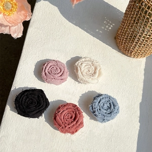 3D fabric floral phone socket grips in pastel vintage colors with raw edge petals