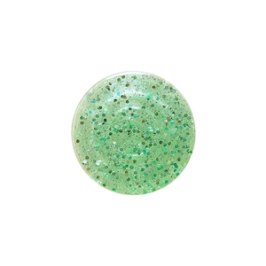 Green glitter expanding phone socket grip with sparkling sequins on white background