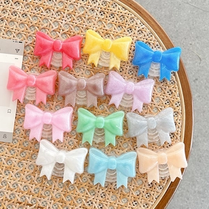 Cute Bow Tie Phone Grip Holder Glitter Resin Expandable Mobile Stand For Back Of Phone Korean Ins Style Women Girls
