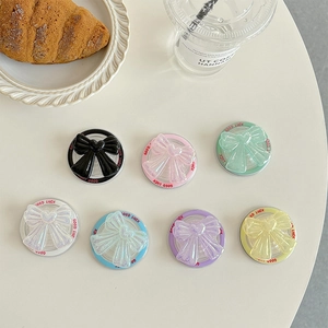 Magnetic Phone Grip Stand Three Dimensional Bowknot Heart Laser Colorful Plastic Retractable Foldable Griptok Decor