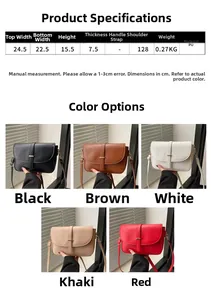 Tabella taglie e opzioni di colore per la borsa a tracolla alla moda in ecopelle PU