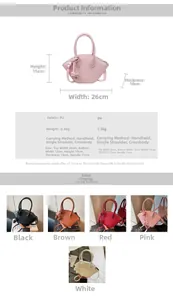 Retro PU leather handbag for women, detailing size dimensions and 5 color options