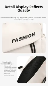 Detail of breathable mesh shoulder strap with thick sponge padding for comfort