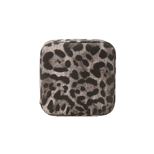 Borsa porta trucco quadrata leopardata portatile per rossetto e piccoli accessori