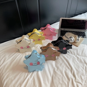 Süße Sternförmige Umhängetasche PU Leder Mini Smiley Schultertasche Mit Kettenriemen Für Frauen Mädchen Modisch