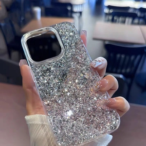 Glitter Sequin Phone Case Sparkling Dripping Glue Soft TPU Shockproof Protective Cover Luxury Fashion For Smartphone