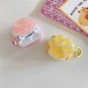 Cute cat paw silicone case for AirPods 4 and Pro 2 with 3D jelly texture and hook